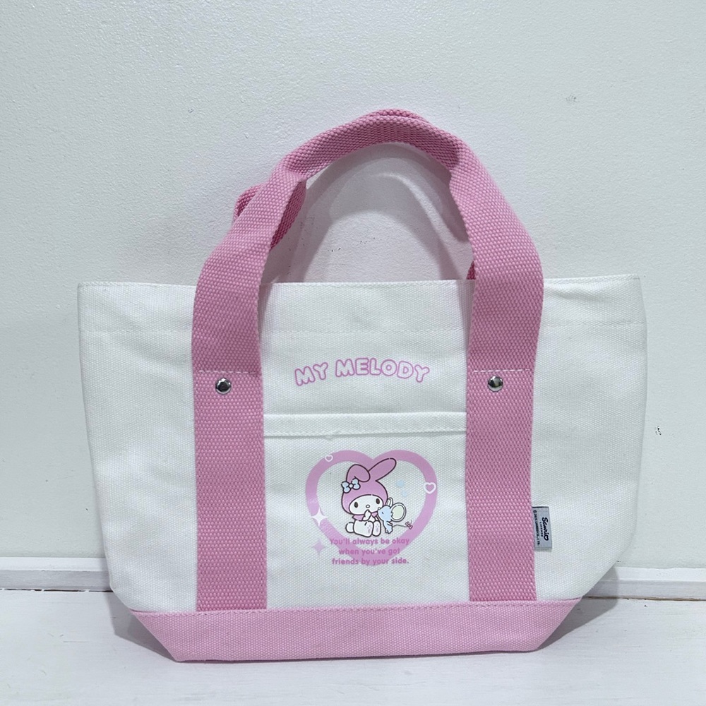 Sanrio My Melody Pink & White Mini Canvas Tote Bagโ